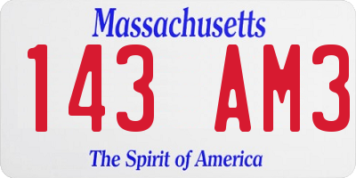 MA license plate 143AM3