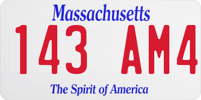 MA license plate 143AM4