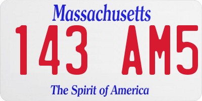 MA license plate 143AM5