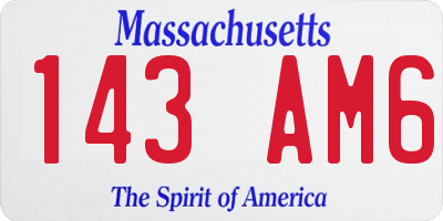 MA license plate 143AM6
