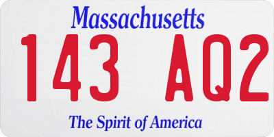 MA license plate 143AQ2