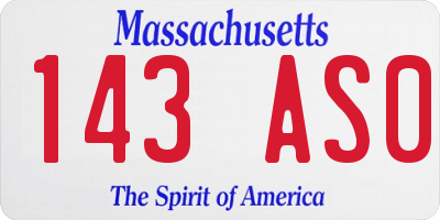 MA license plate 143AS0