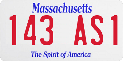 MA license plate 143AS1