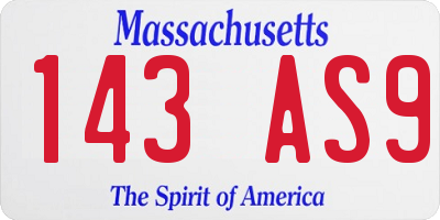 MA license plate 143AS9