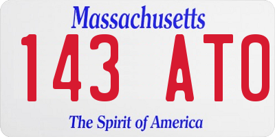MA license plate 143AT0