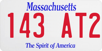 MA license plate 143AT2
