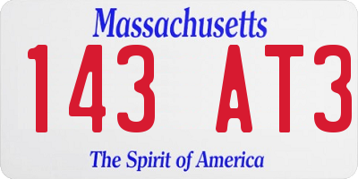 MA license plate 143AT3