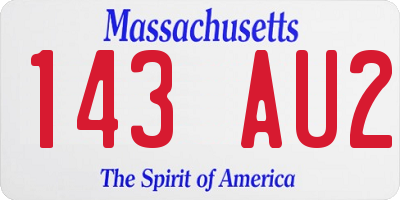 MA license plate 143AU2