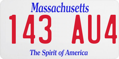 MA license plate 143AU4
