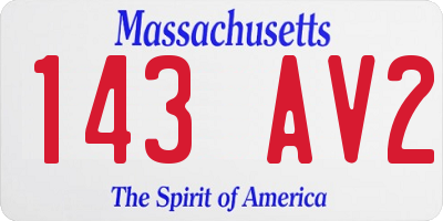 MA license plate 143AV2