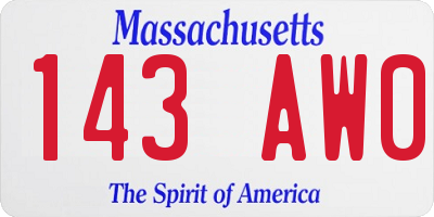 MA license plate 143AW0