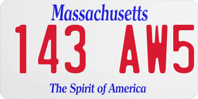 MA license plate 143AW5