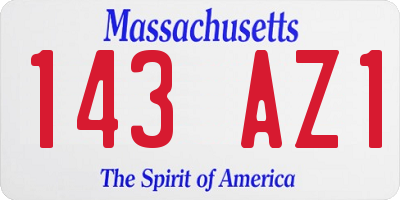 MA license plate 143AZ1