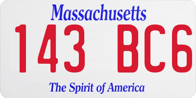 MA license plate 143BC6