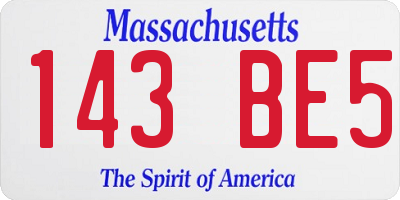 MA license plate 143BE5