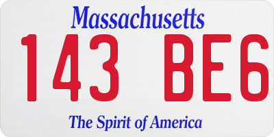 MA license plate 143BE6