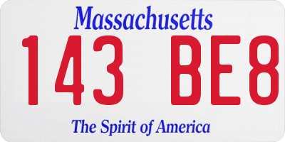 MA license plate 143BE8