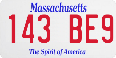 MA license plate 143BE9