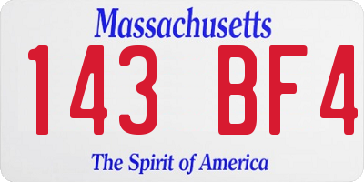 MA license plate 143BF4