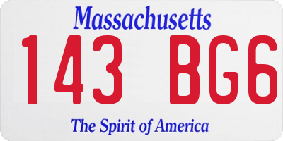 MA license plate 143BG6