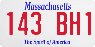 MA license plate 143BH1