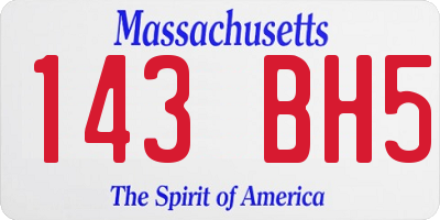 MA license plate 143BH5