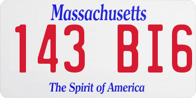 MA license plate 143BI6
