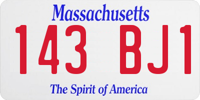 MA license plate 143BJ1