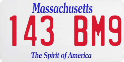 MA license plate 143BM9