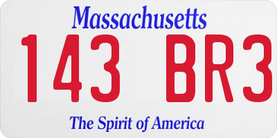 MA license plate 143BR3