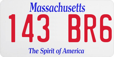 MA license plate 143BR6