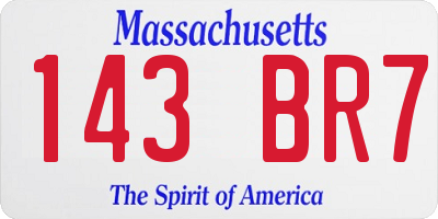 MA license plate 143BR7