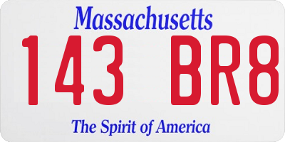 MA license plate 143BR8
