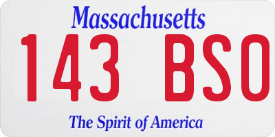 MA license plate 143BS0