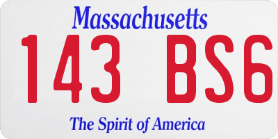 MA license plate 143BS6