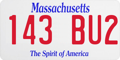 MA license plate 143BU2