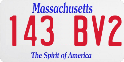 MA license plate 143BV2