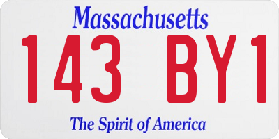 MA license plate 143BY1