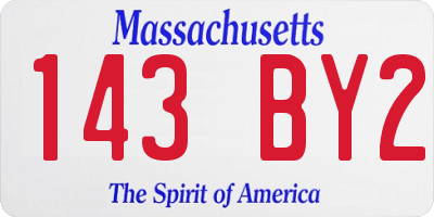 MA license plate 143BY2