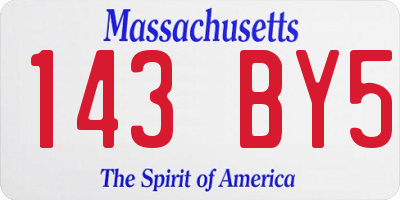 MA license plate 143BY5