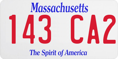 MA license plate 143CA2
