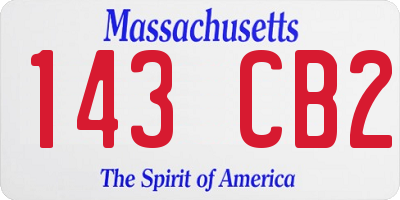 MA license plate 143CB2