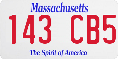 MA license plate 143CB5