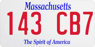 MA license plate 143CB7
