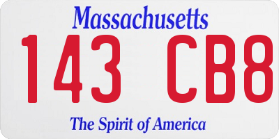 MA license plate 143CB8