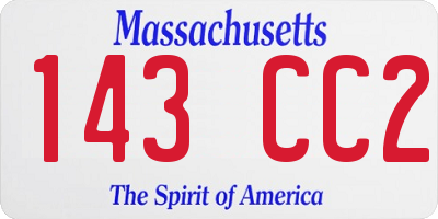 MA license plate 143CC2