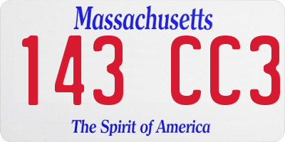 MA license plate 143CC3