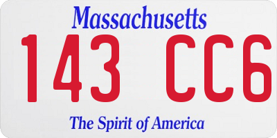 MA license plate 143CC6