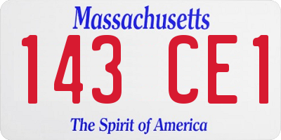 MA license plate 143CE1