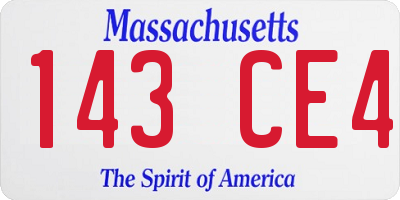 MA license plate 143CE4